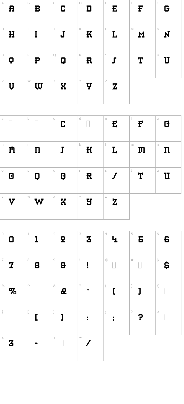 retro-bold-let-plain10 character map