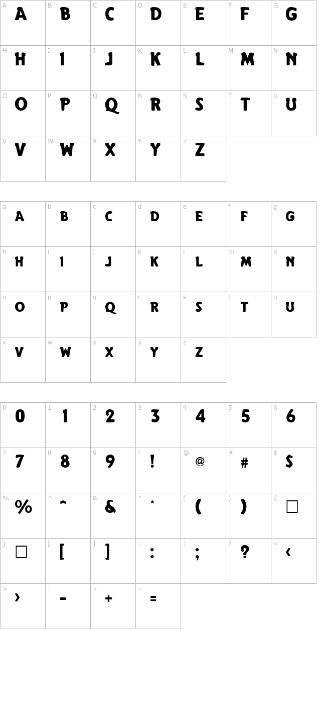 RHINOFON character map