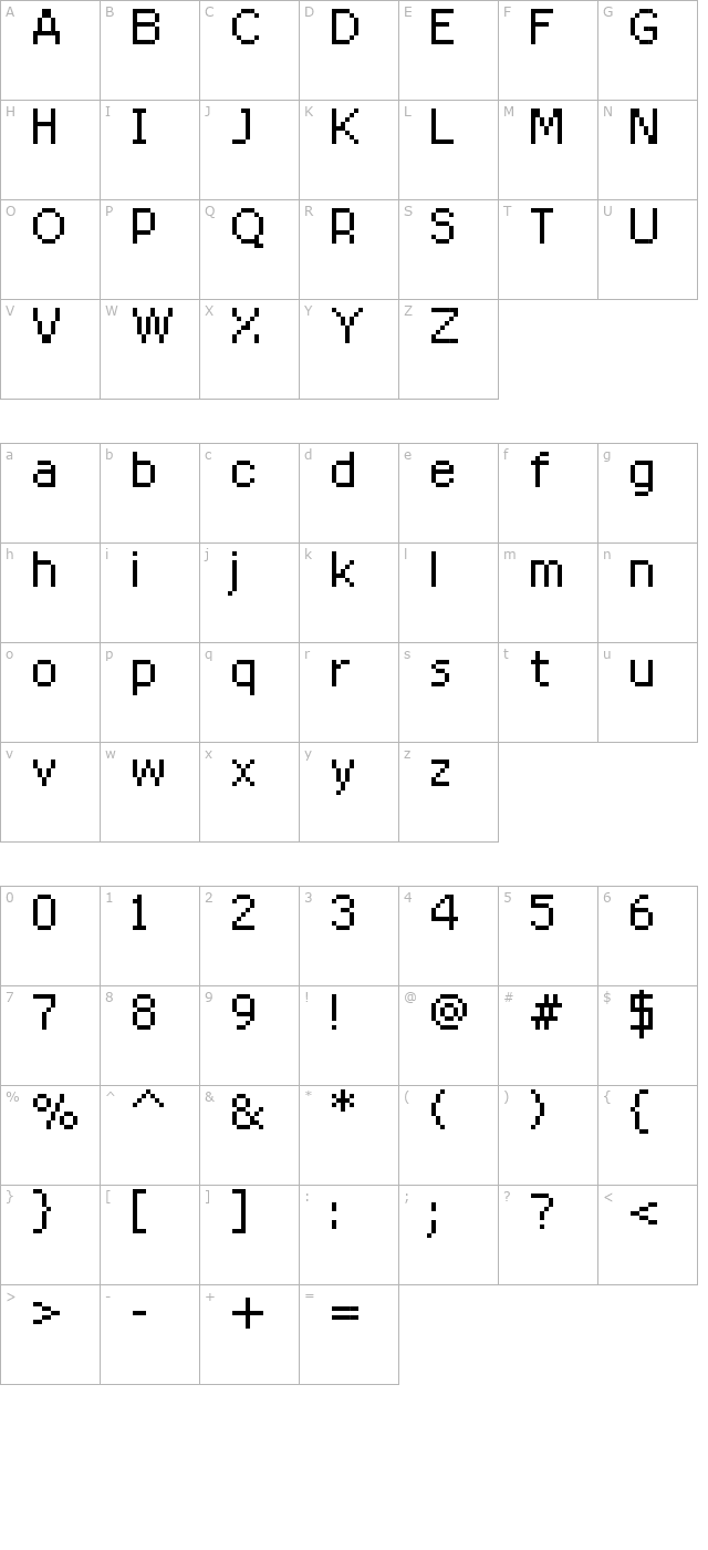 Rittswood RedStar character map