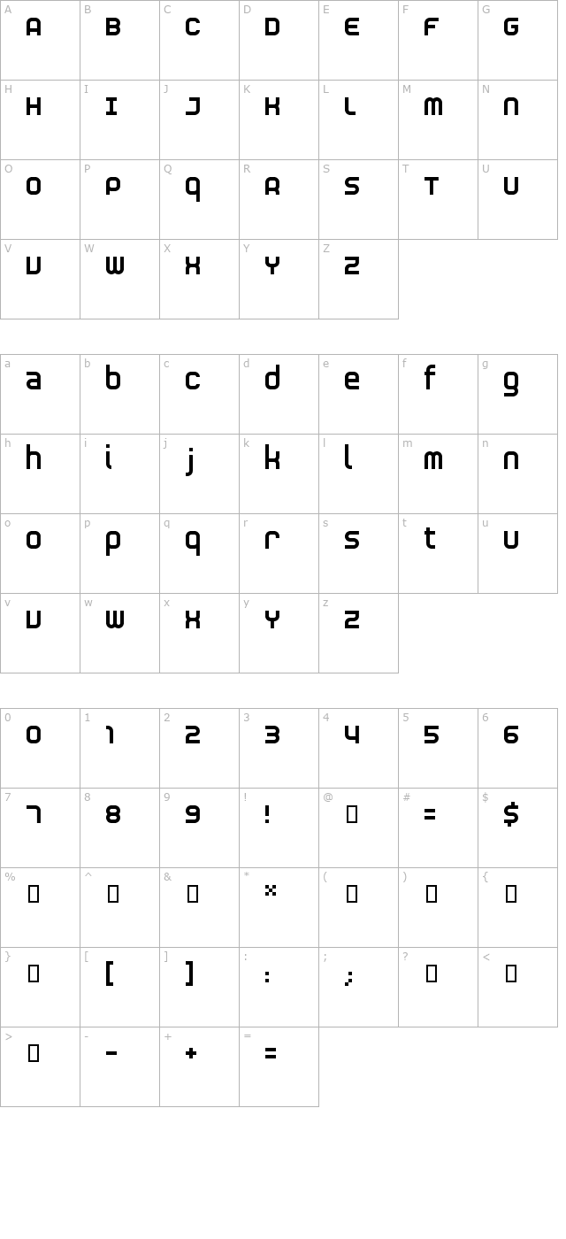 rns-serial character map