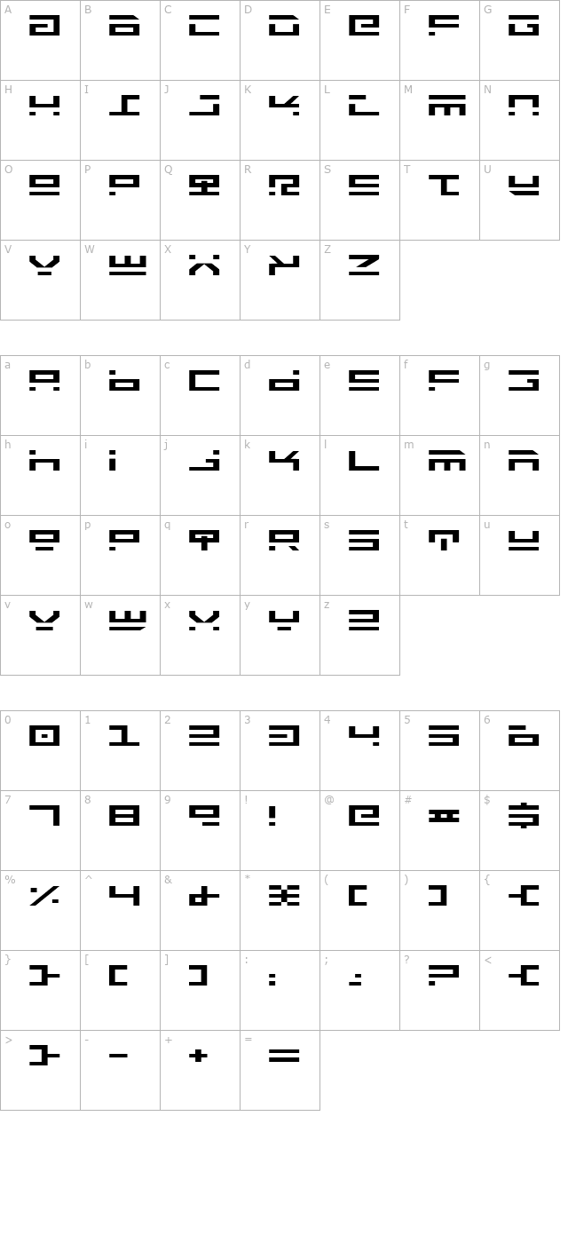 rocket-type-expanded character map