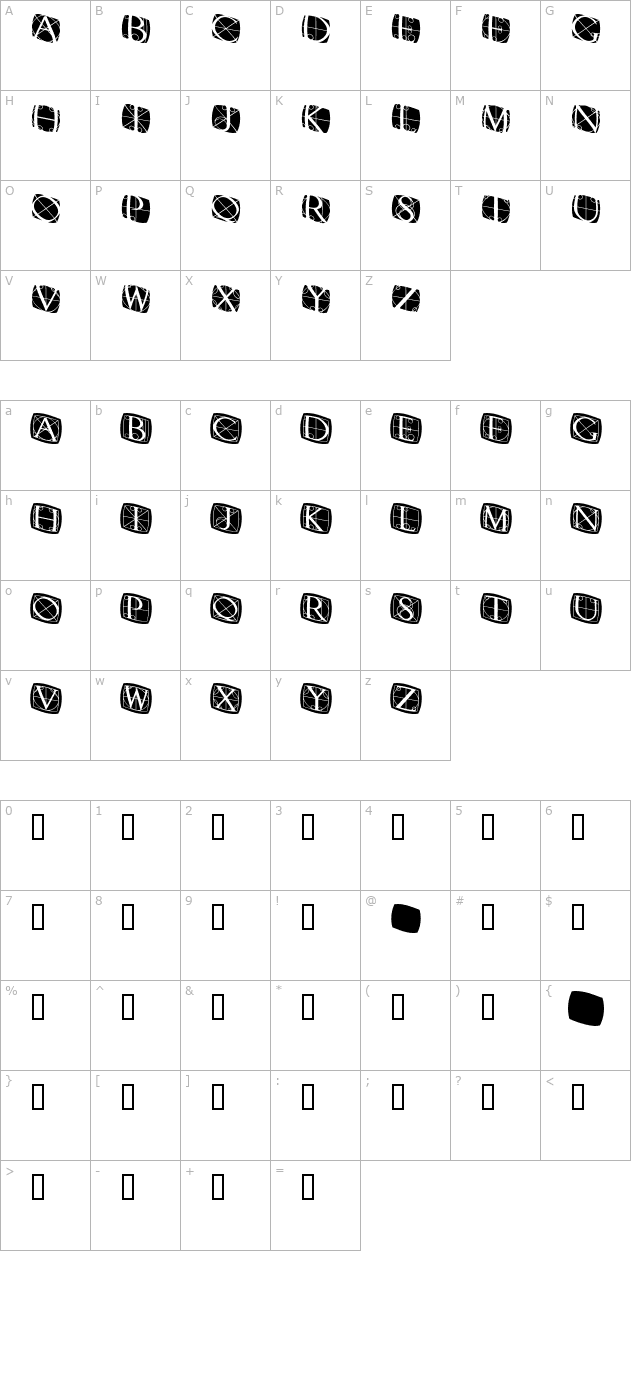 rodgauerthreerounded-medium character map