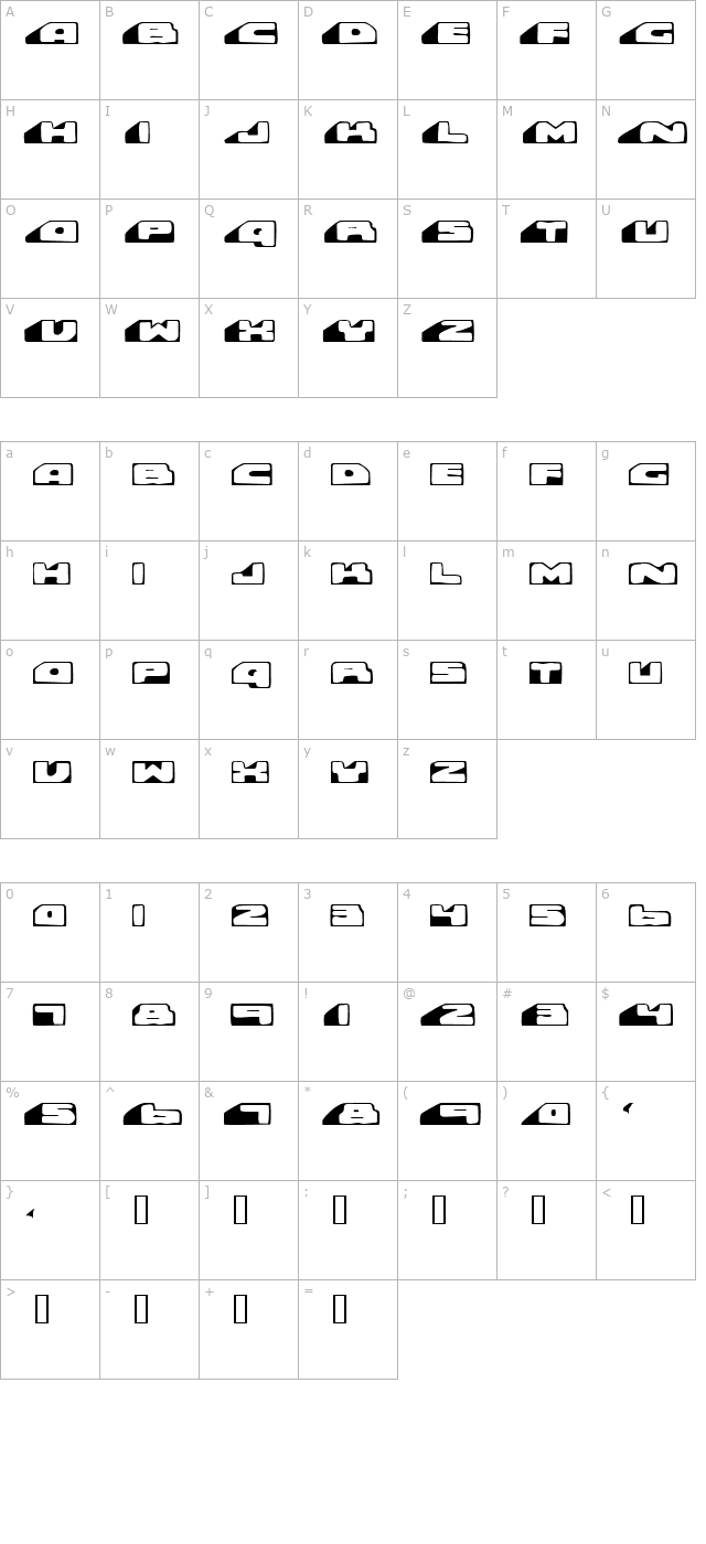 Rollover character map