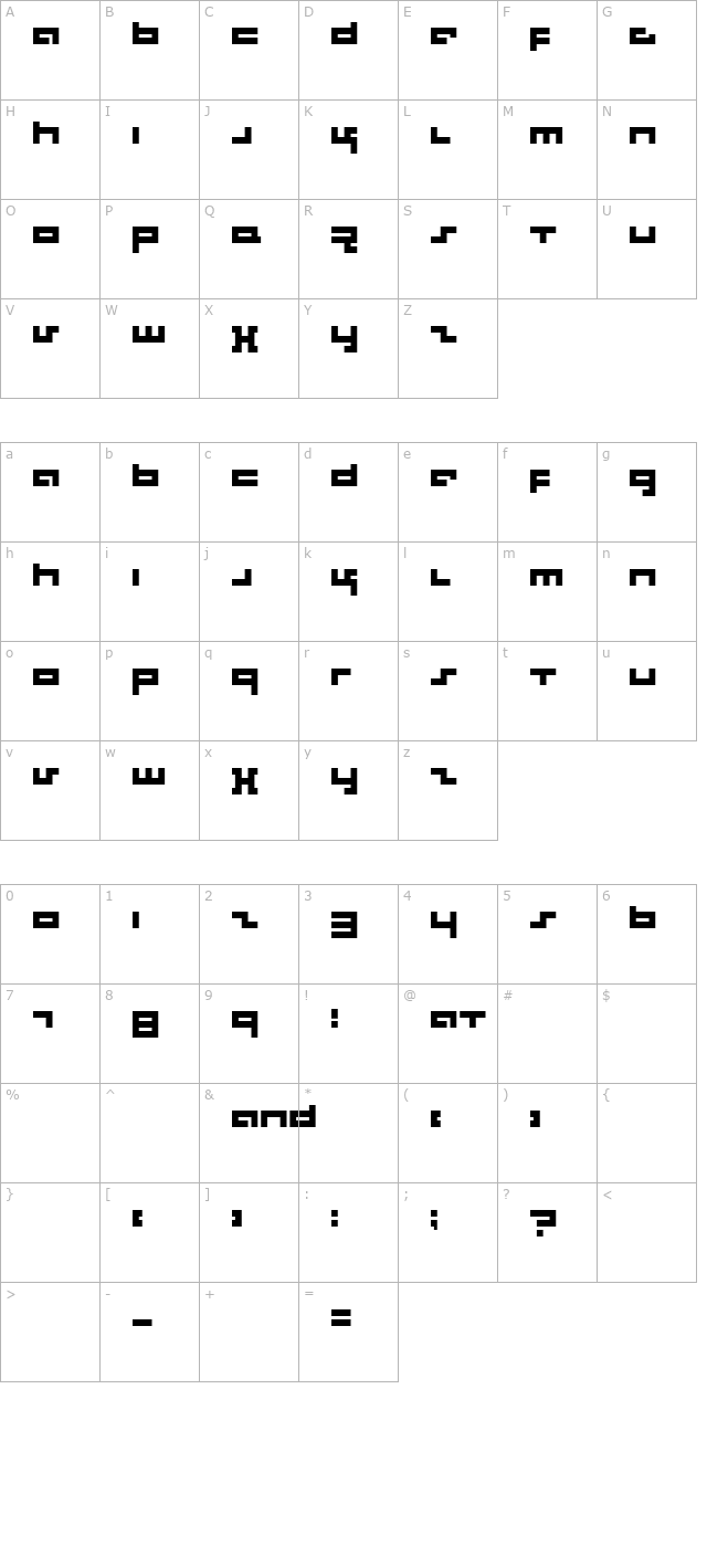 Rotek character map