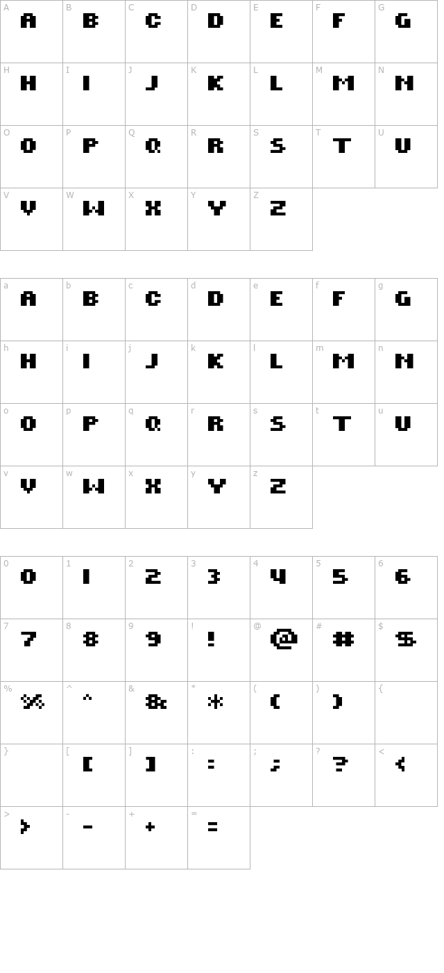 rotorcap-bold character map