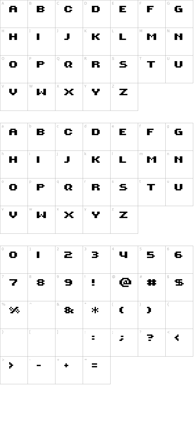 rotorcap-extended-bold character map