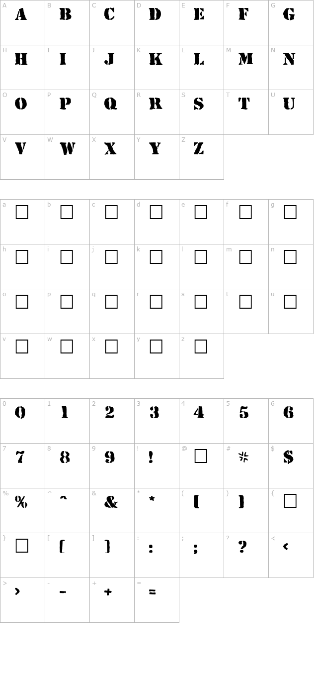 rufcrate character map