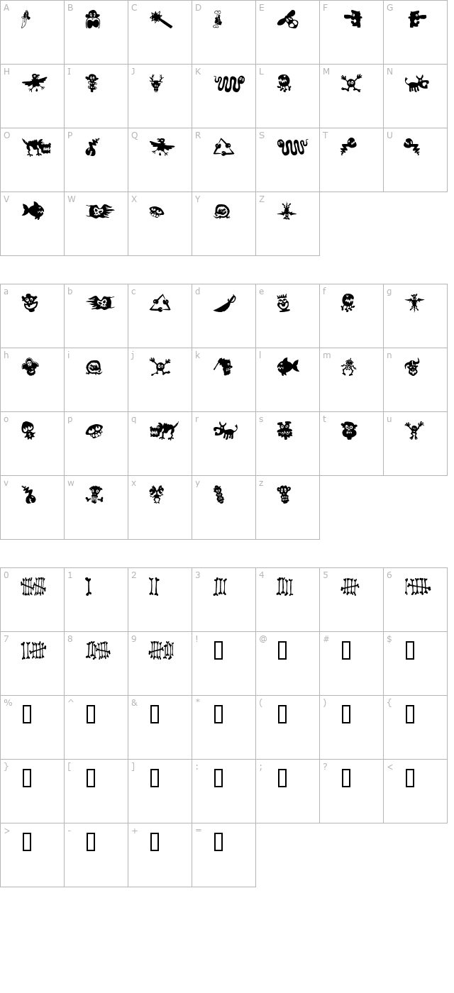 sams-dingbats character map