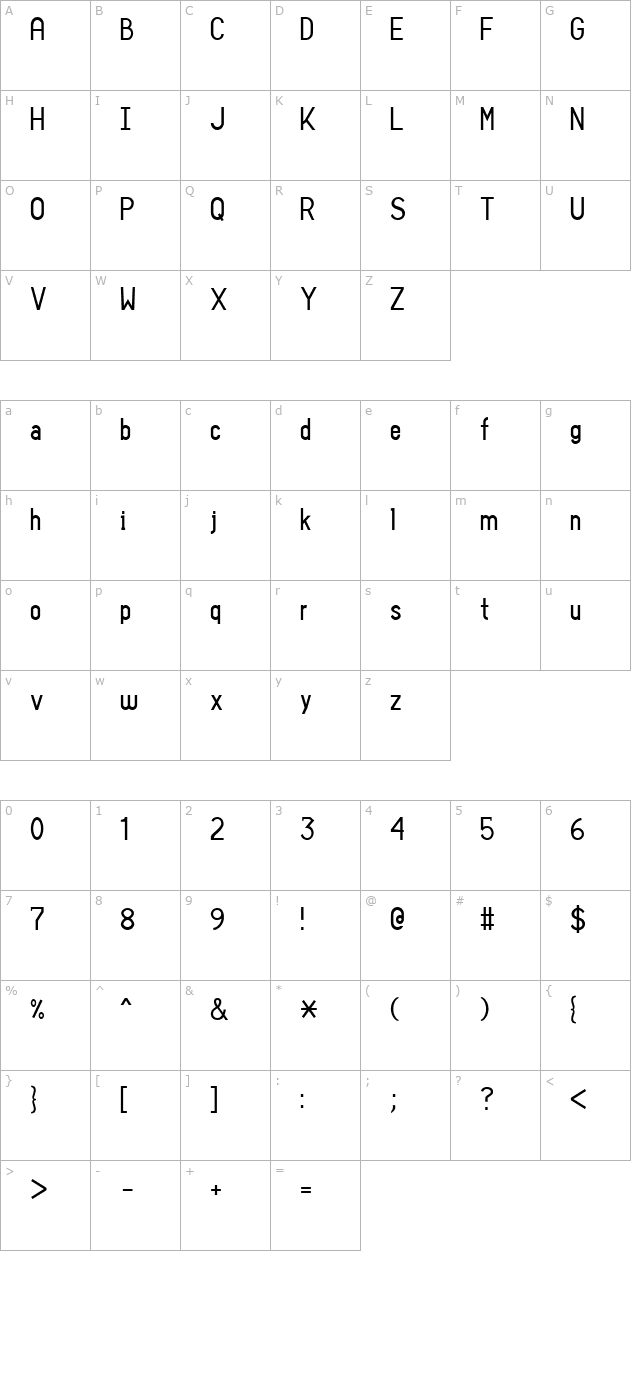 sans-i-am character map