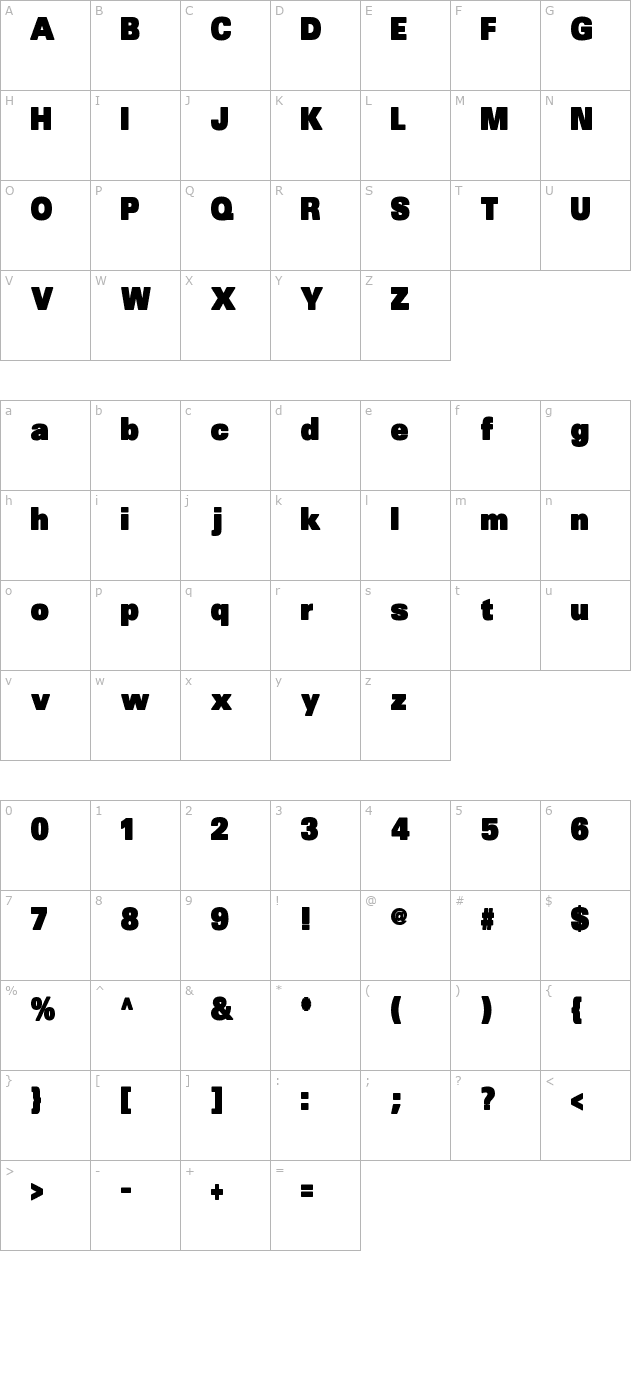 sansblack character map