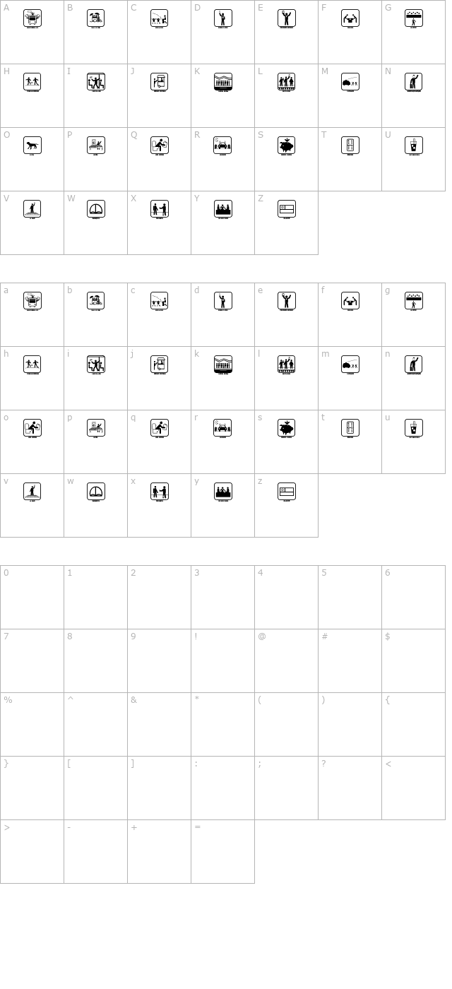 Santiago Icono character map