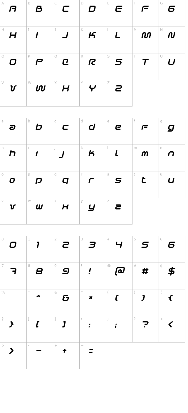 sci-fied-2002-italic character map