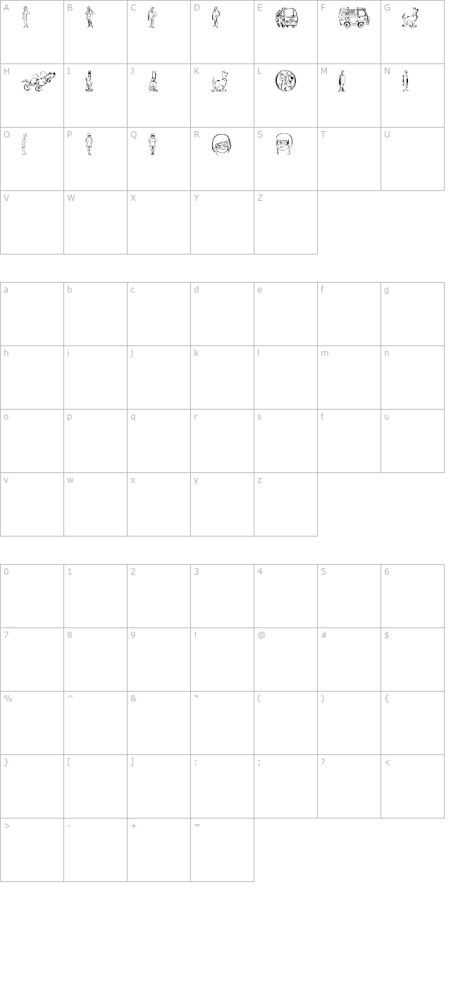 Scoobats character map