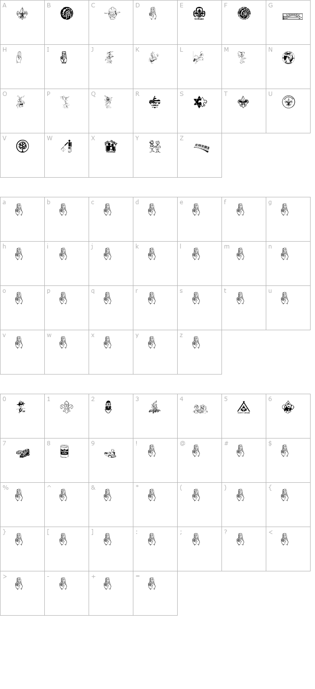 Scout 015 character map