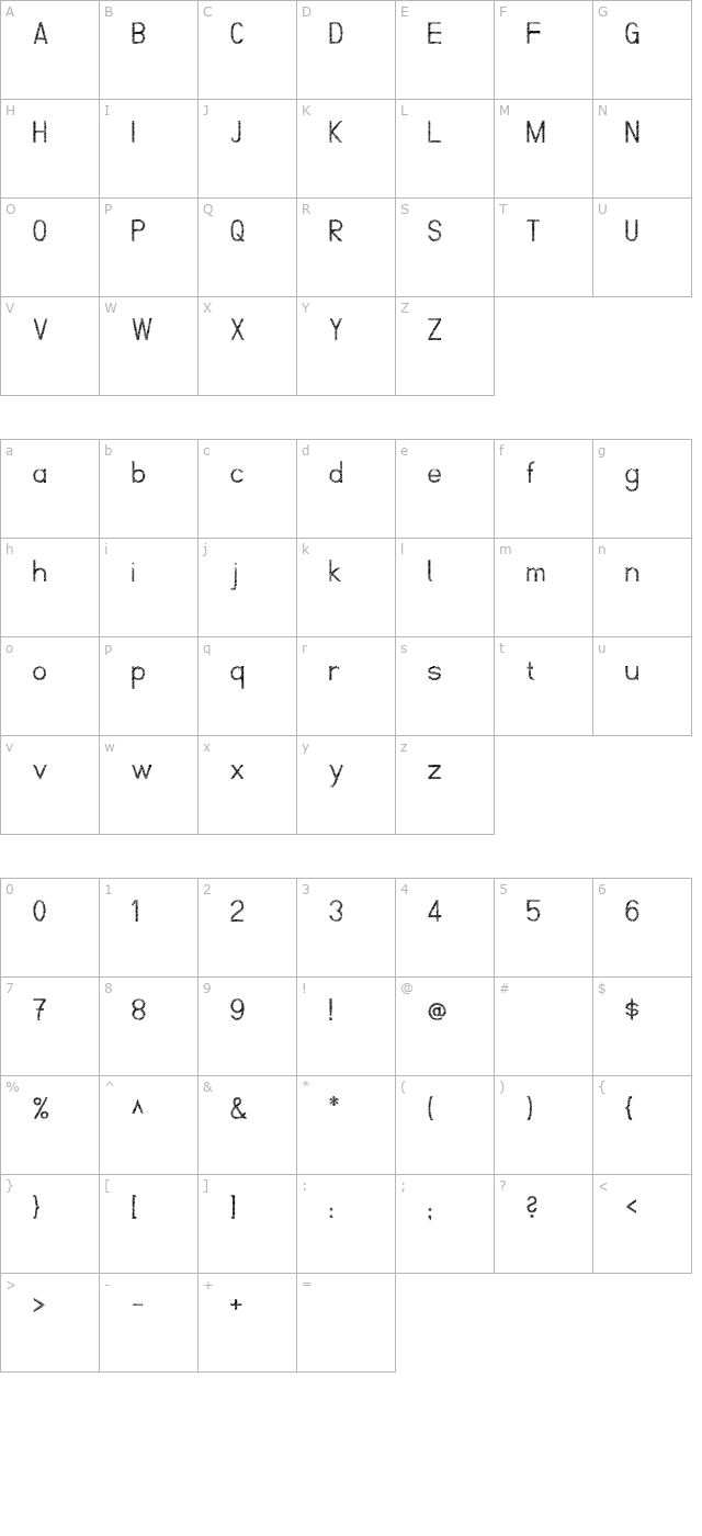 ScrFIBbLE character map