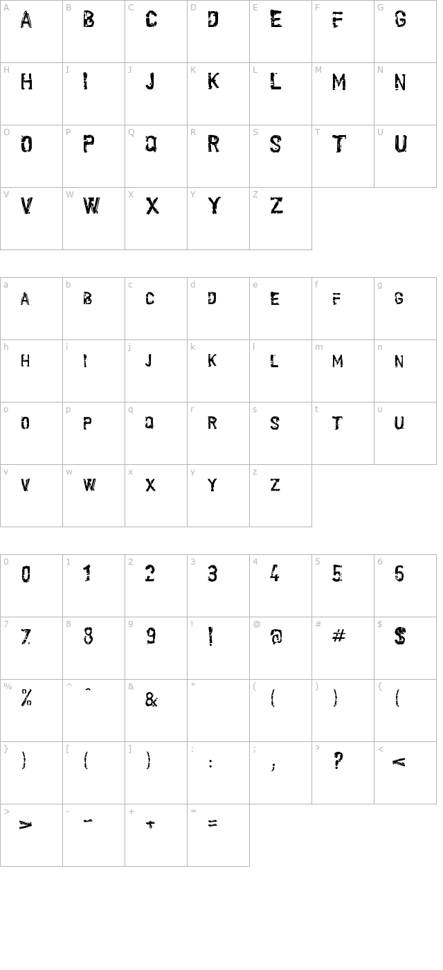 Scroonge character map