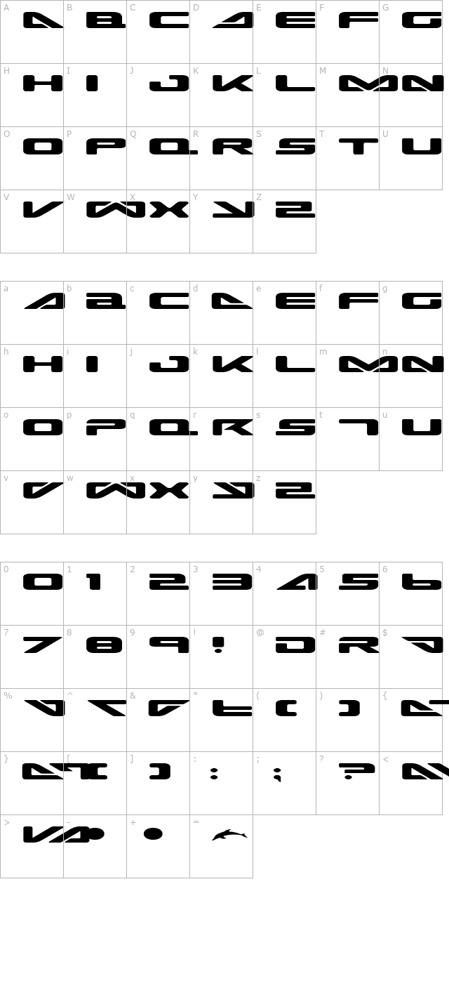 Sea-Dog 2001 Extended character map