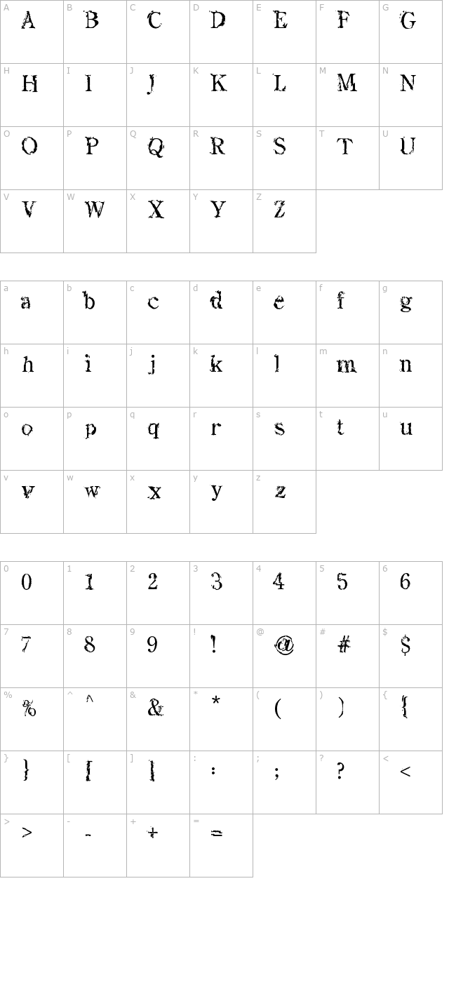 sea-dreams character map