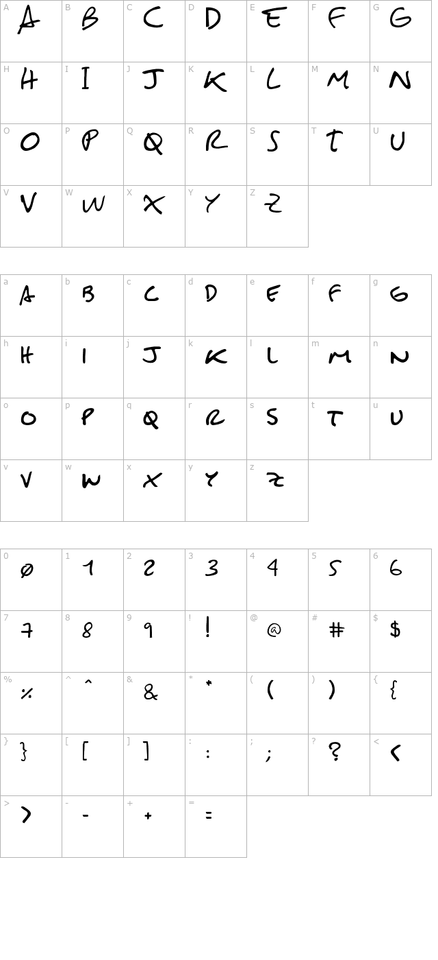 sebasti-n-font character map