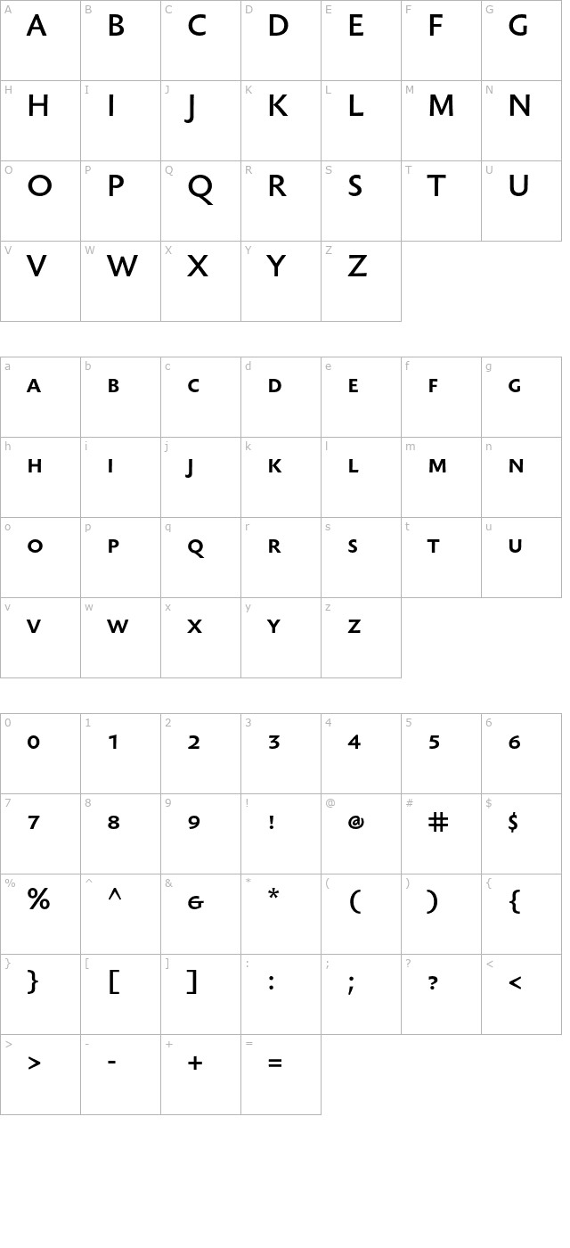 sebastianlightsc-bold character map