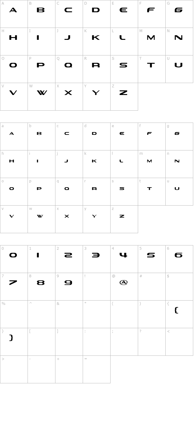 sevil-alias-esra-lite character map