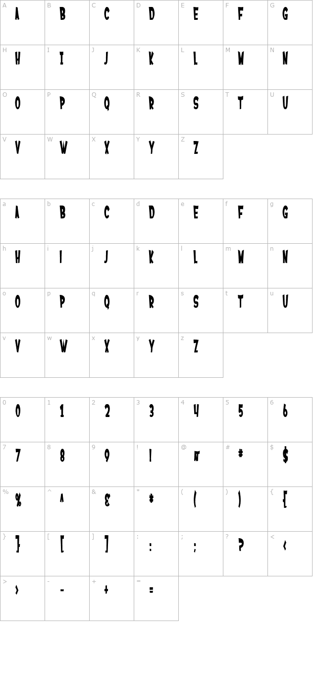 sf-ferretopia-bold character map