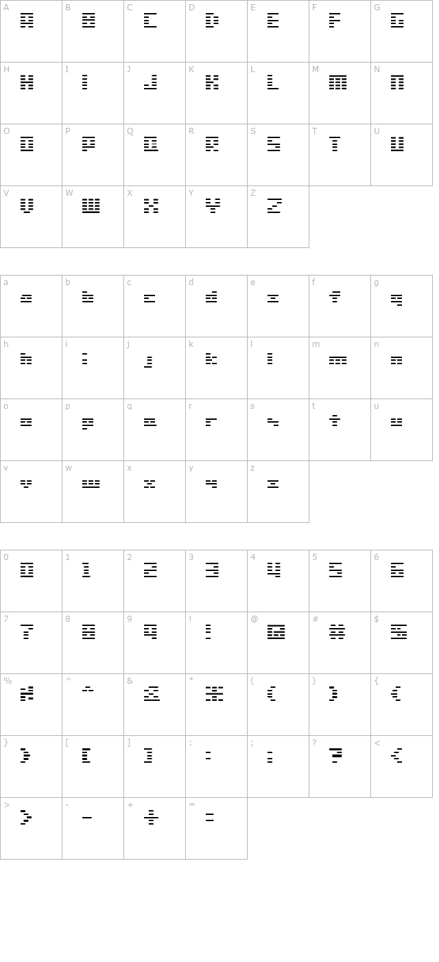 SG01 character map