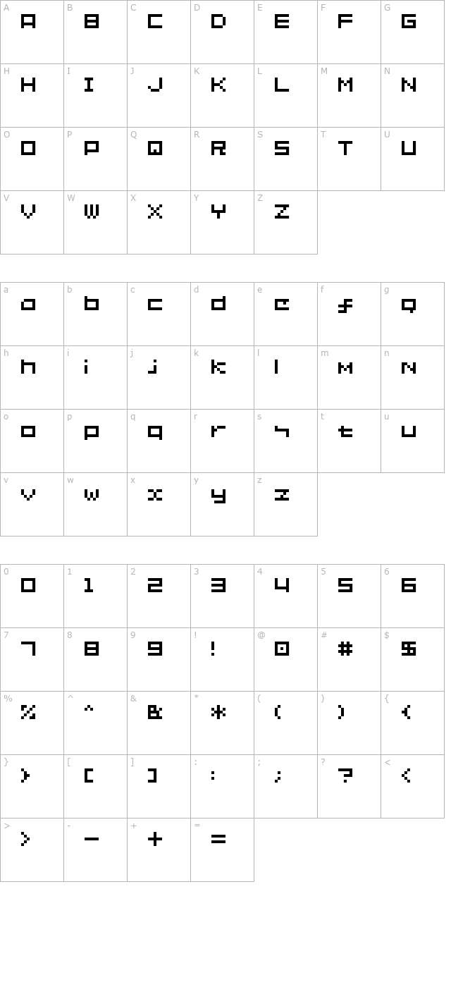 SG02 character map