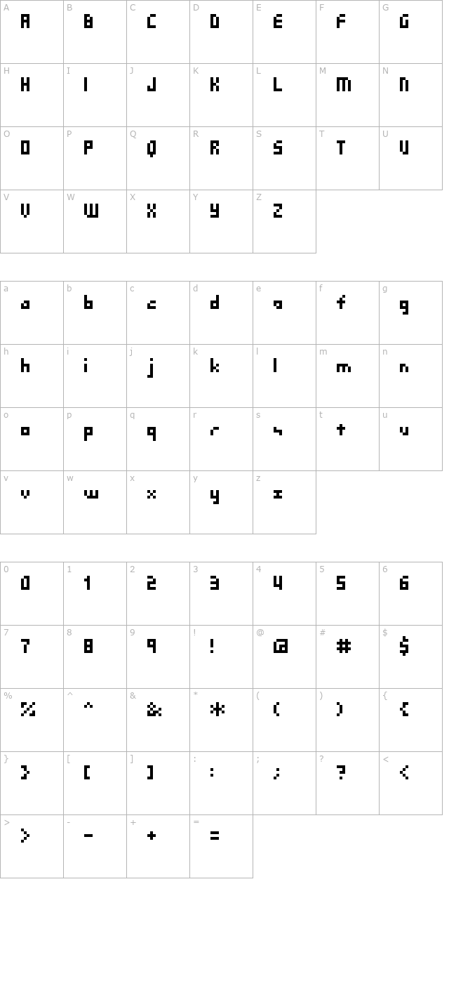 SG03 character map