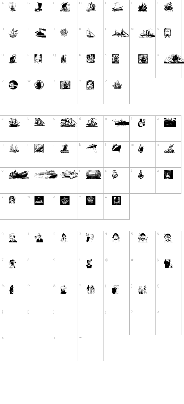 ShipsNBoats character map