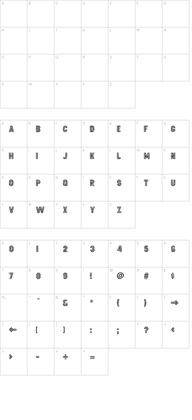 showtime-normal-otf character map