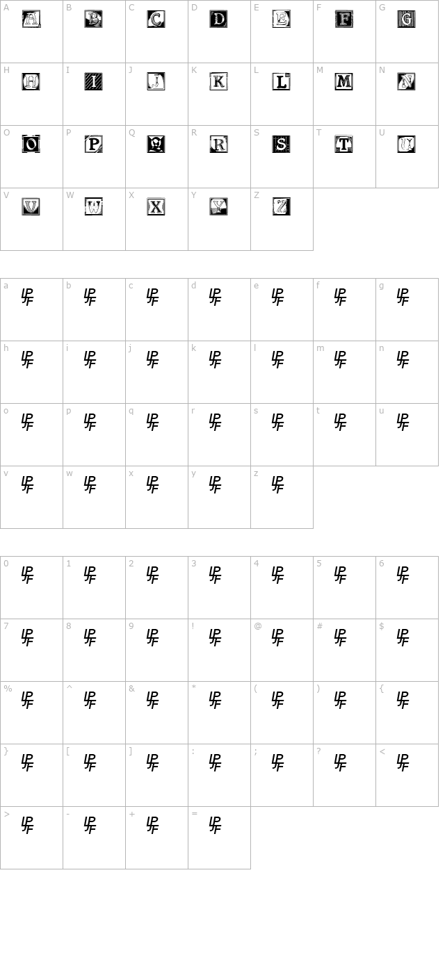 shrewsbury-initials character map