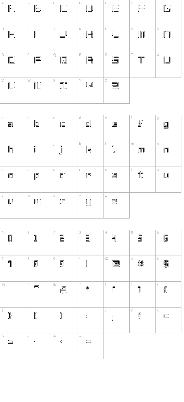 Shuin Sans3D character map