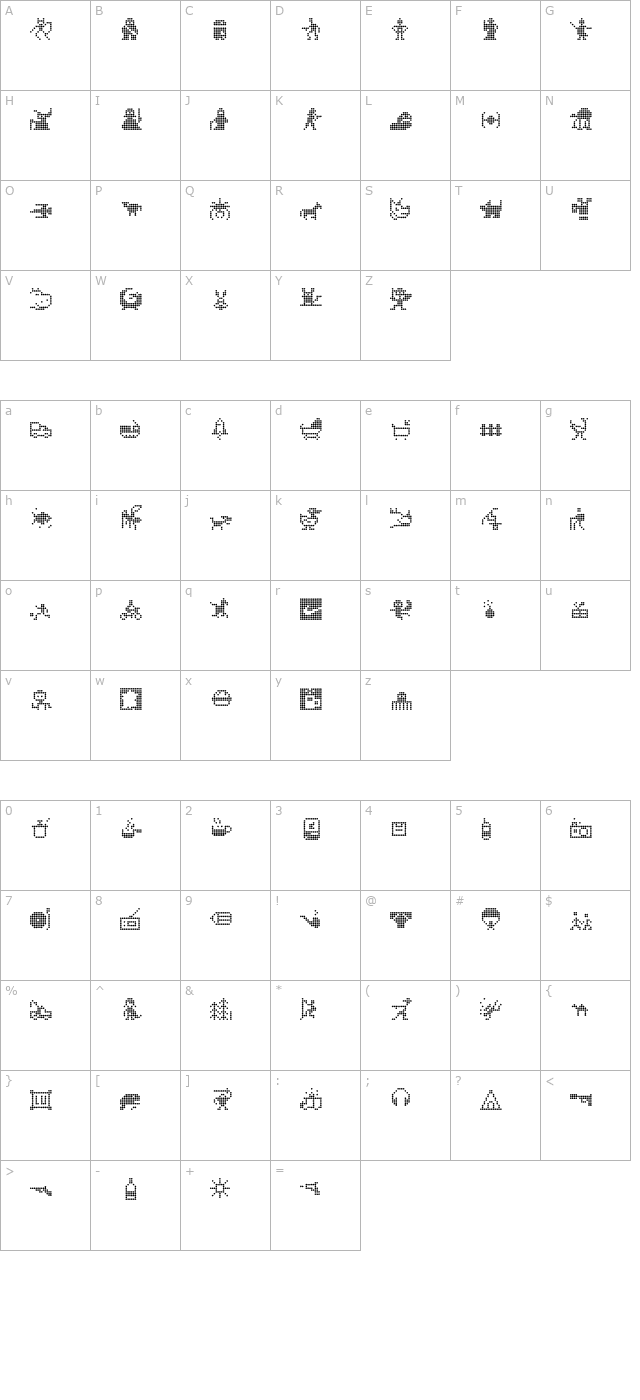 Signotek character map