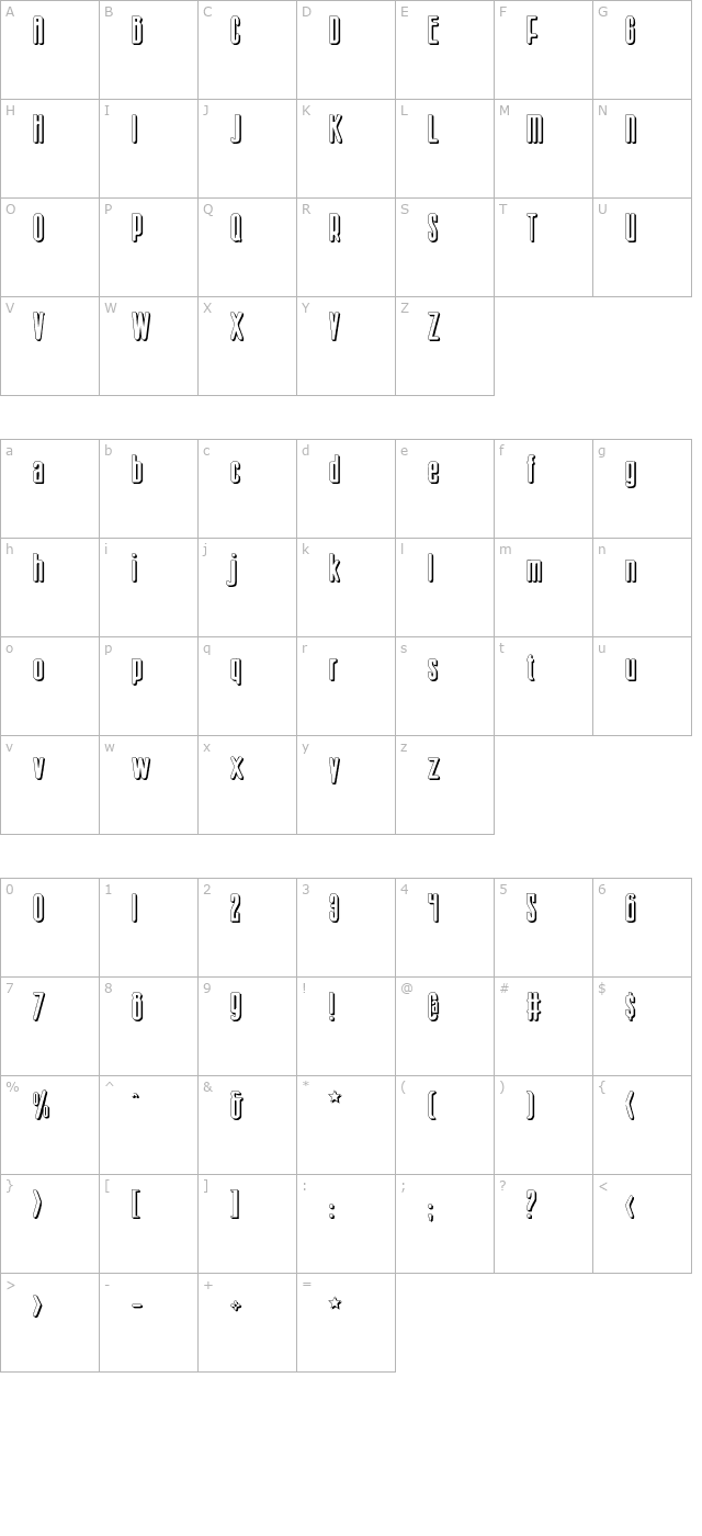 Sister Europe Shadow character map