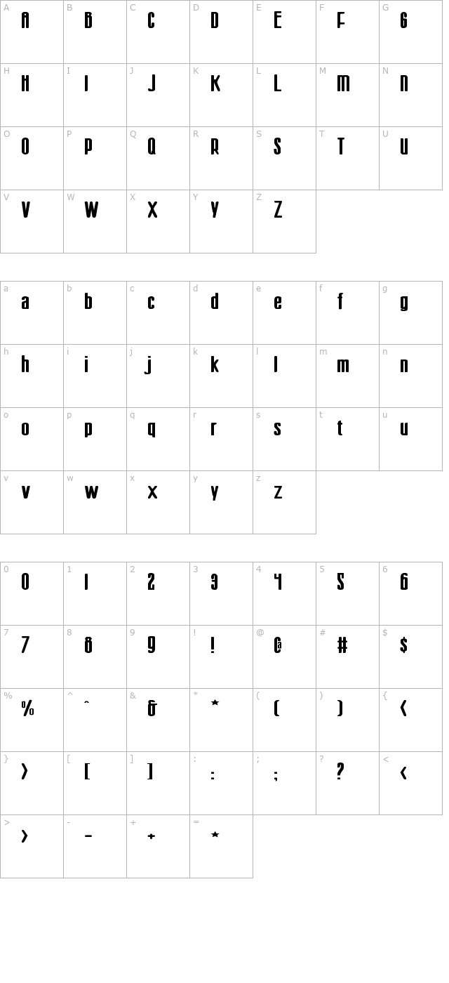 Sister Europe Wide character map