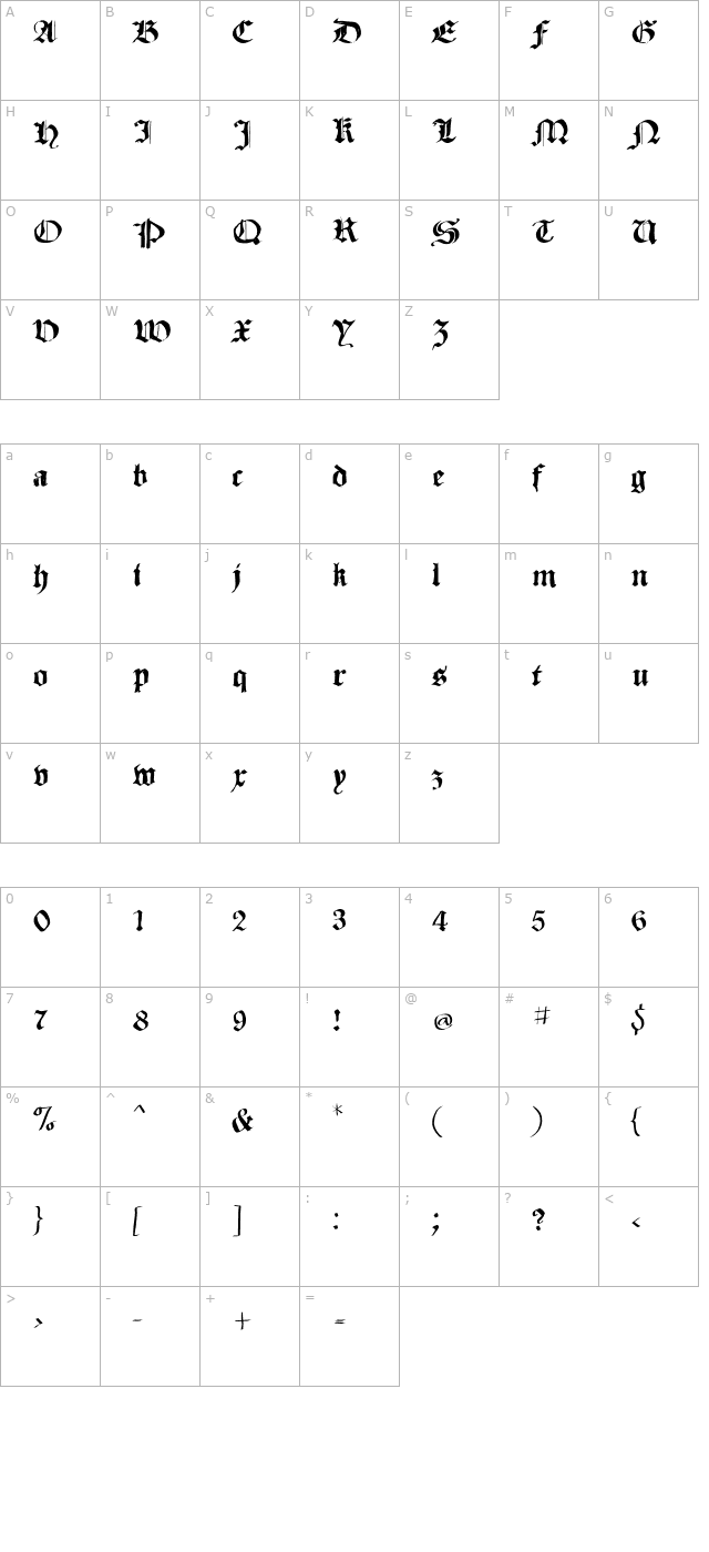 Sketched Cassius Broken character map