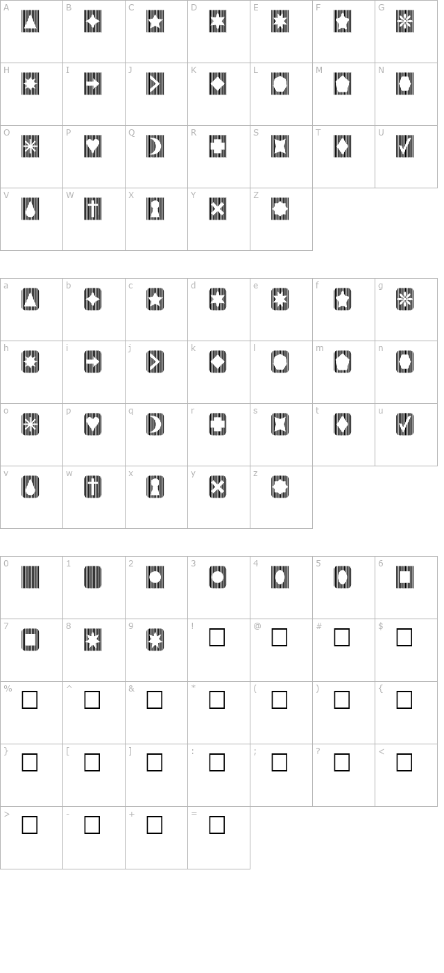 Slats n Things 2 character map