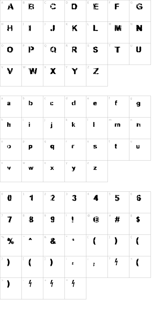 Slippy character map