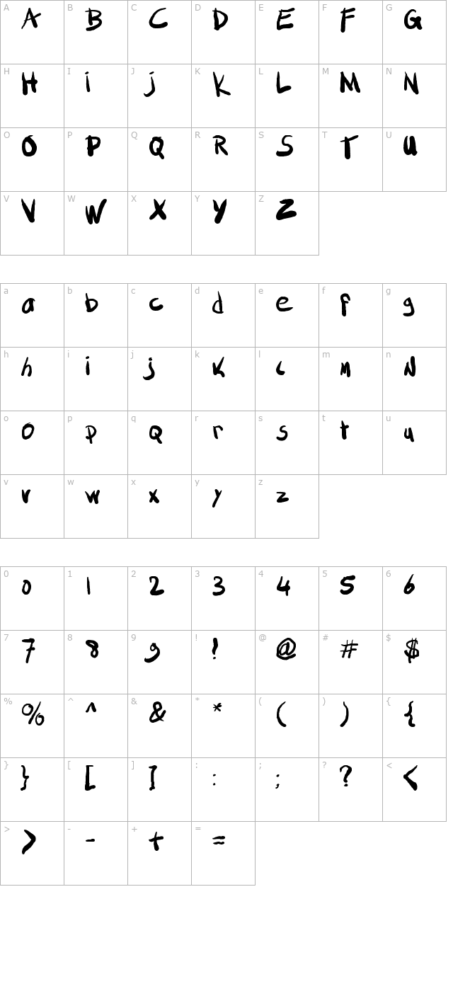 sml-fat-marker character map