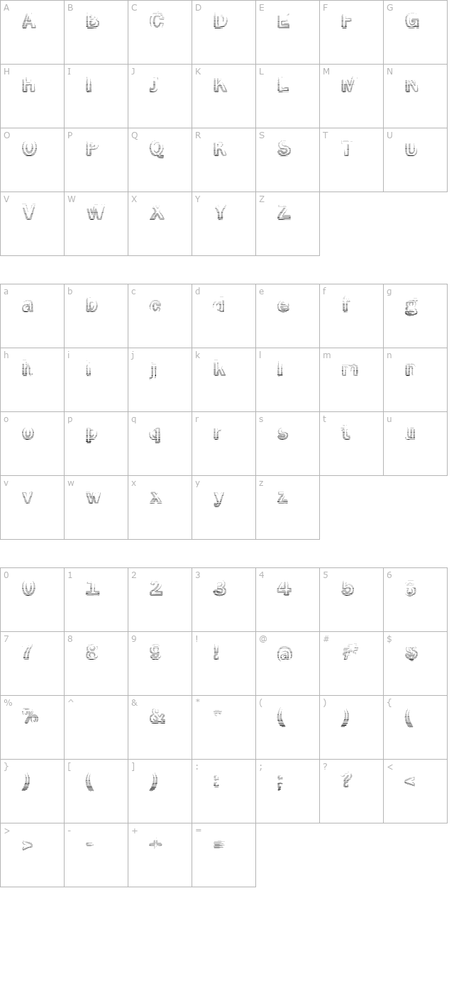 Smoke Rasterized character map