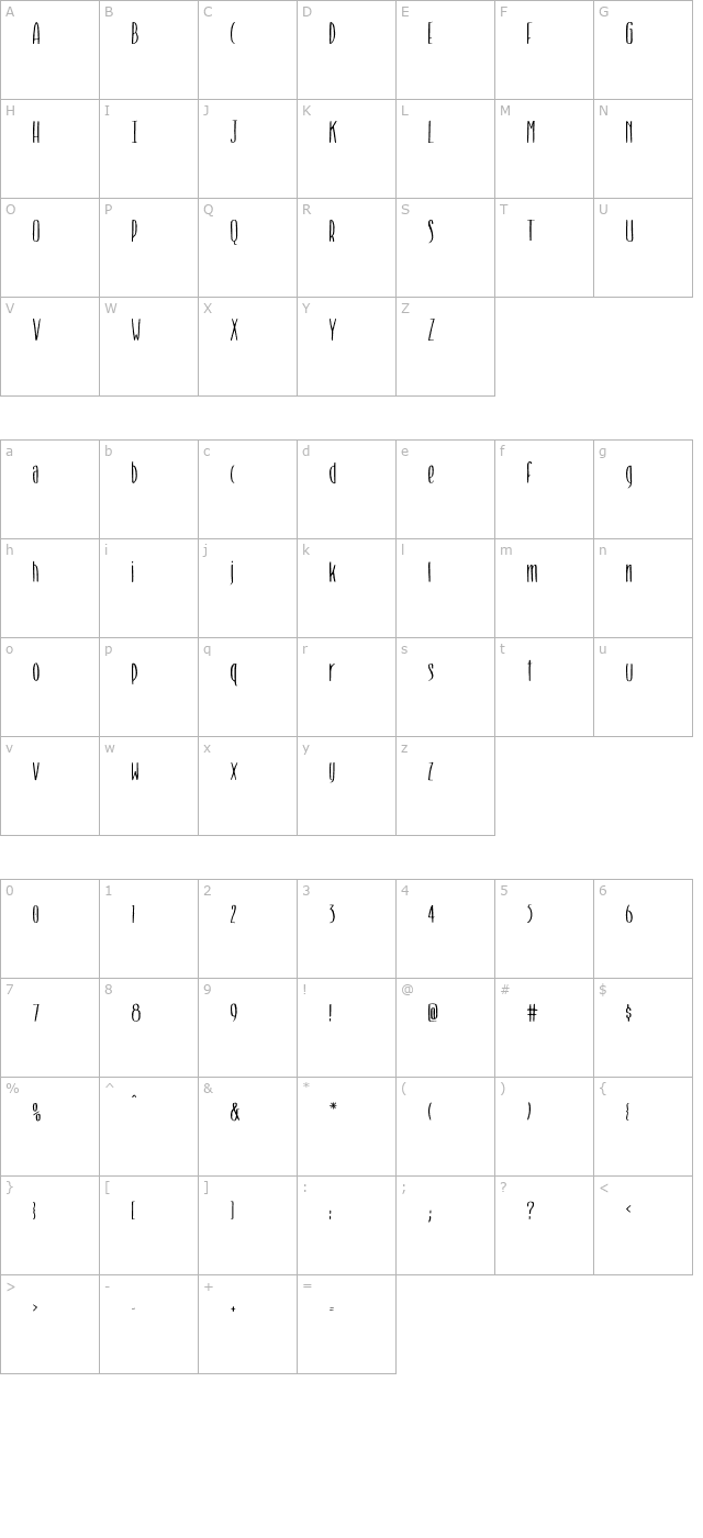 smoothie-otf character map