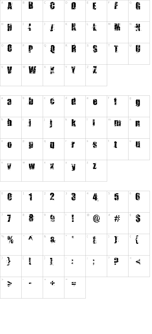 smudgers character map