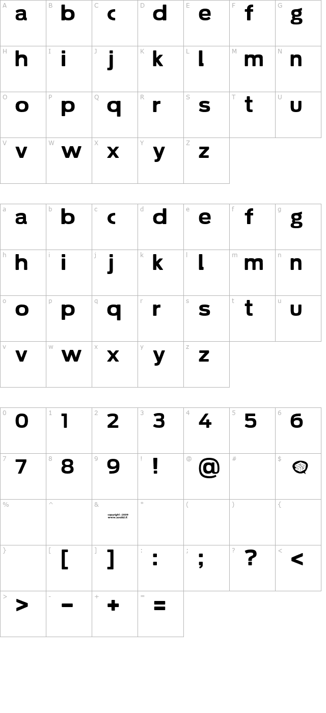 Soolidium character map