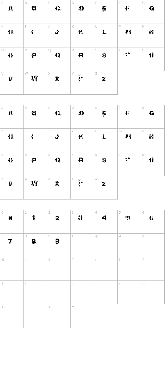 Soot Break character map