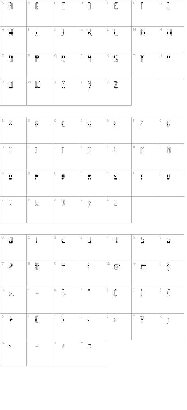 space-pez-outline character map