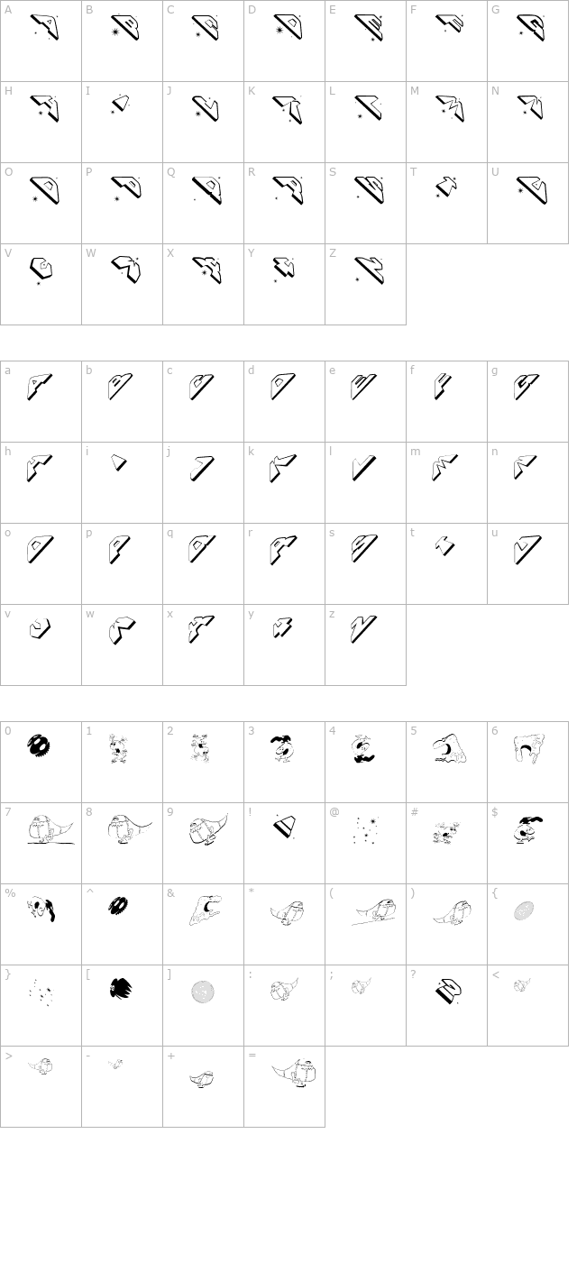 spaceattacks character map