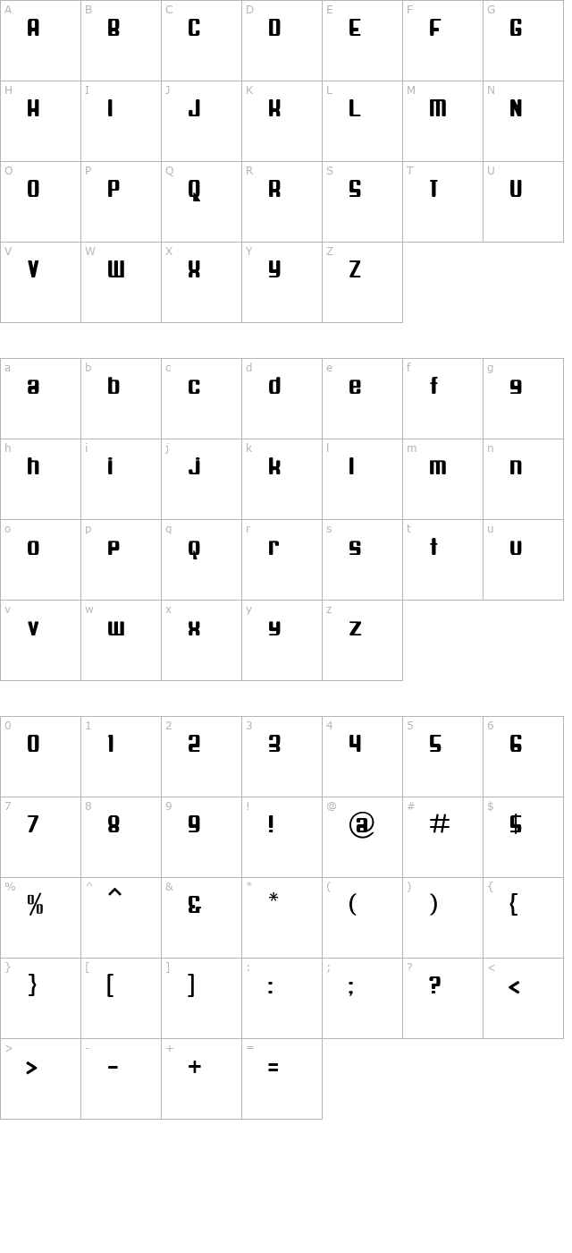 Spaceship Bullet character map