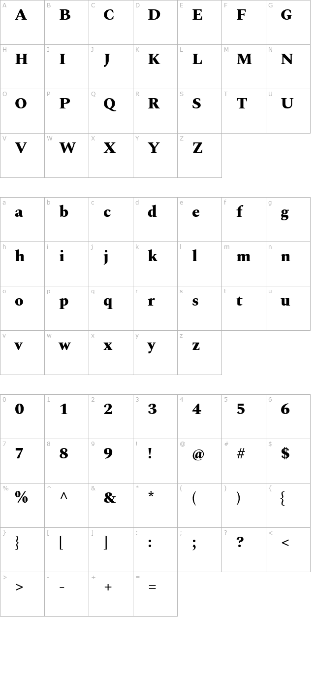 spectral-extrabold character map