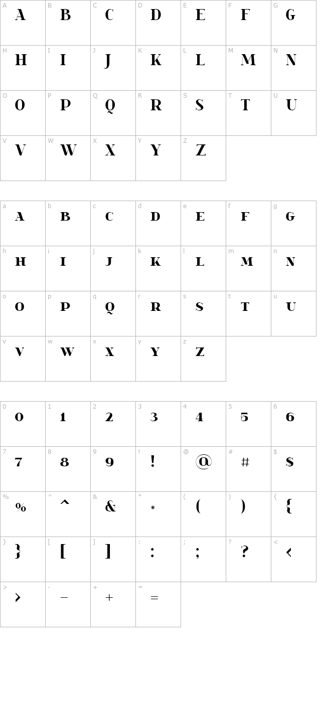 spinweradc-bold character map